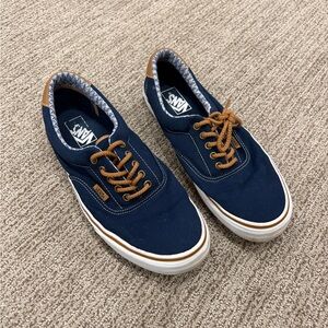 Vans Men's Navy and Tan Sneakers